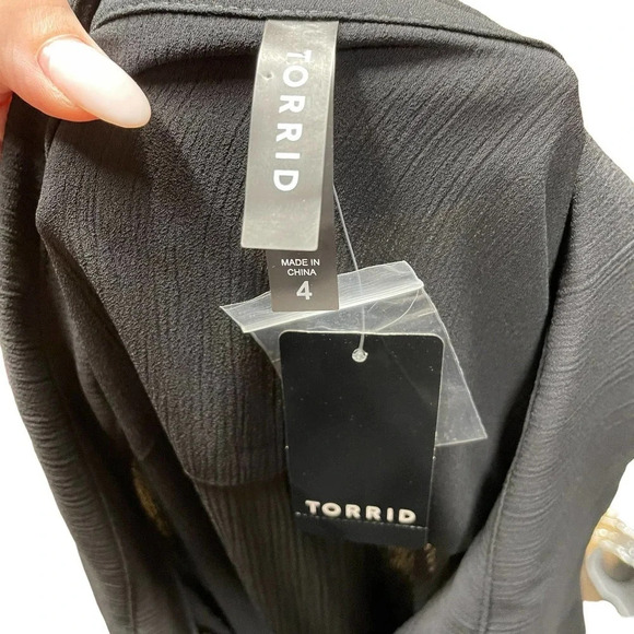 Torrid‎ Maxi Crinkle Coverup Shirt Dress Plus Size 4X - Picture 10 of 11